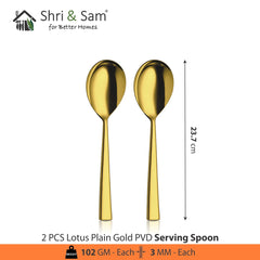 Stainless Steel Cutlery with Gold PVD Coating Lotus Plain
