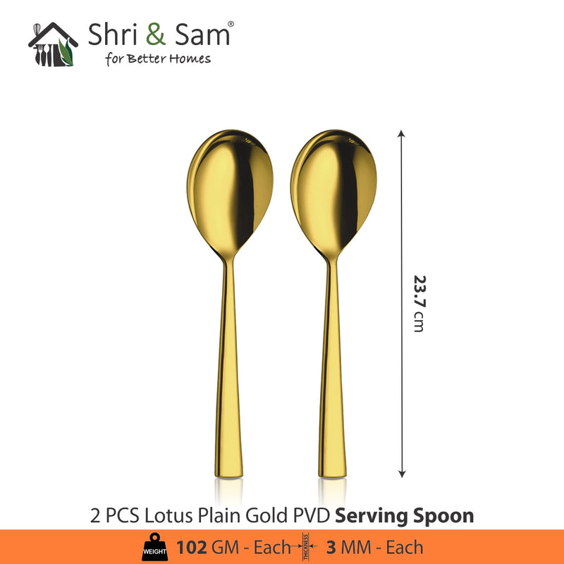 Stainless Steel Cutlery with Gold PVD Coating Lotus Plain