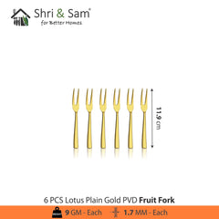 Stainless Steel Cutlery with Gold PVD Coating Lotus Plain