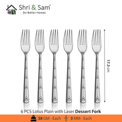 Stainless Steel Cutlery with Laser Lotus Plain