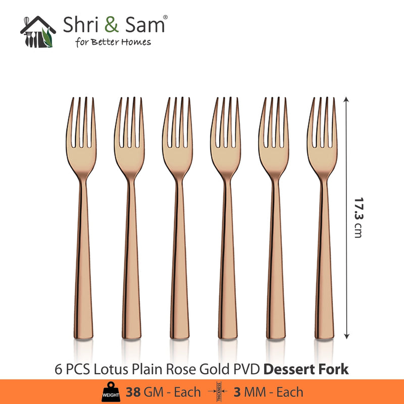 Stainless Steel Cutlery with Rose Gold PVD Coating Lotus Plain