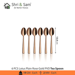 Stainless Steel Cutlery with Rose Gold PVD Coating Lotus Plain