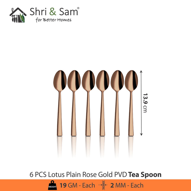 Stainless Steel Cutlery with Rose Gold PVD Coating Lotus Plain