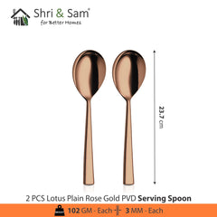 Stainless Steel Cutlery with Rose Gold PVD Coating Lotus Plain