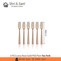Stainless Steel Cutlery with Rose Gold PVD Coating Lotus Plain