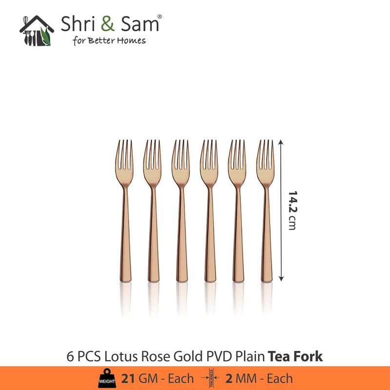 Stainless Steel Cutlery with Rose Gold PVD Coating Lotus Plain