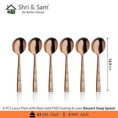 Stainless Steel Cutlery with Rose Gold PVD Coating & Laser Lotus Plain