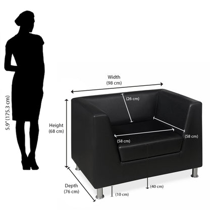 Nilkamal Russo 1 Seater Sofa (Cola Black)