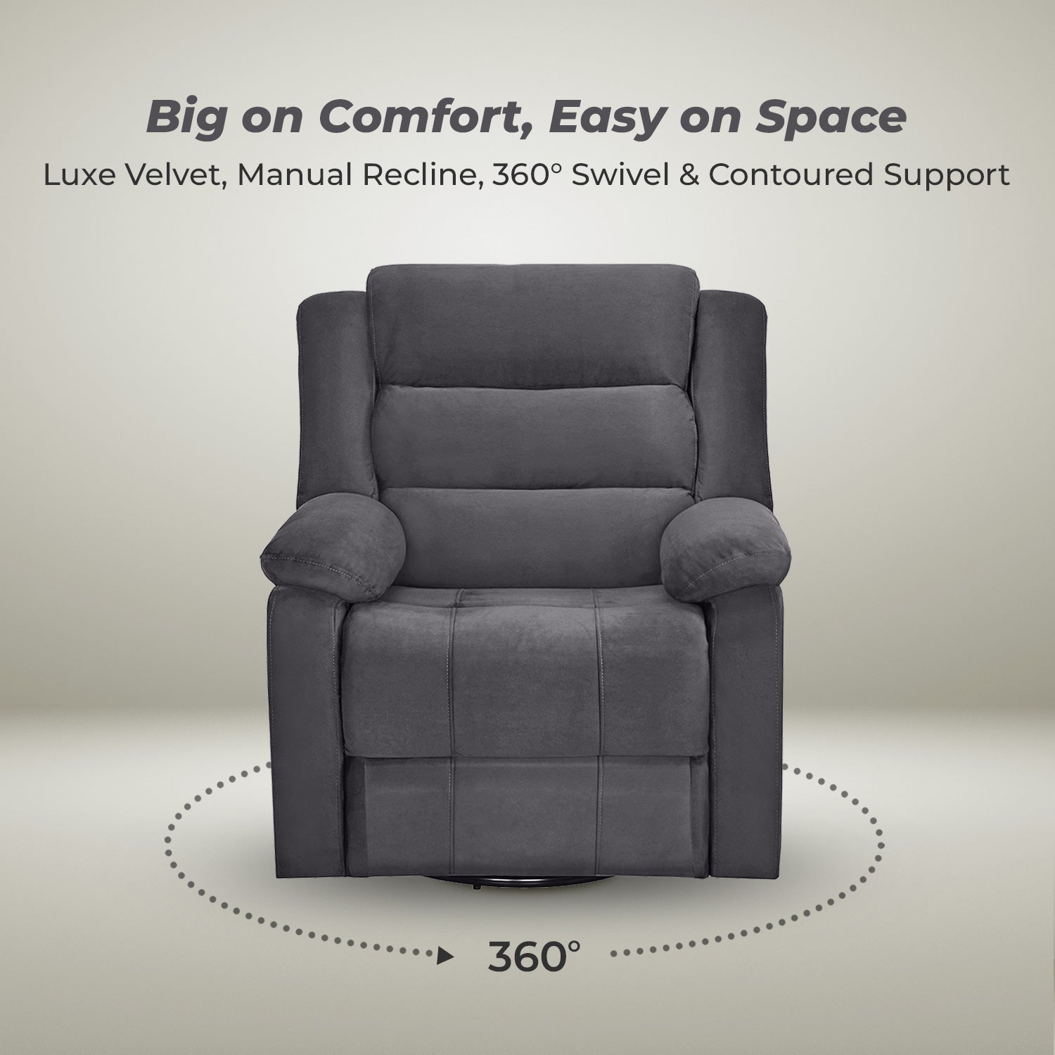 Nilkamal Sierra 1 Seater Rocker & Swivel Recliner Sofa (Brown)