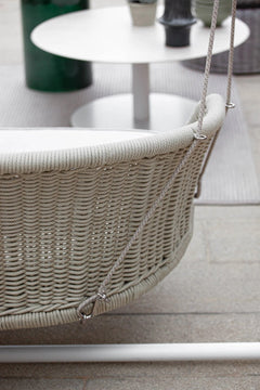 Noxe Single Seater Hanging Swing Without Stand For Balcony , Garden Swing (Cream) Braided & Rope