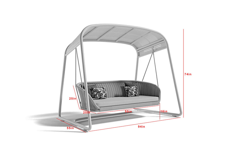 Wobble Double Seater Hanging Swing With Stand For Balcony , Garden Swing (White + Beige)
