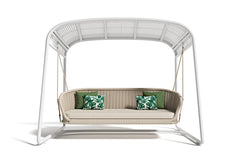 Wobble Double Seater Hanging Swing With Stand For Balcony , Garden Swing (White + Beige)
