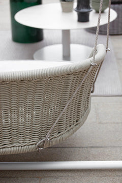 Wobble Double Seater Hanging Swing With Stand For Balcony , Garden Swing (White + Beige)