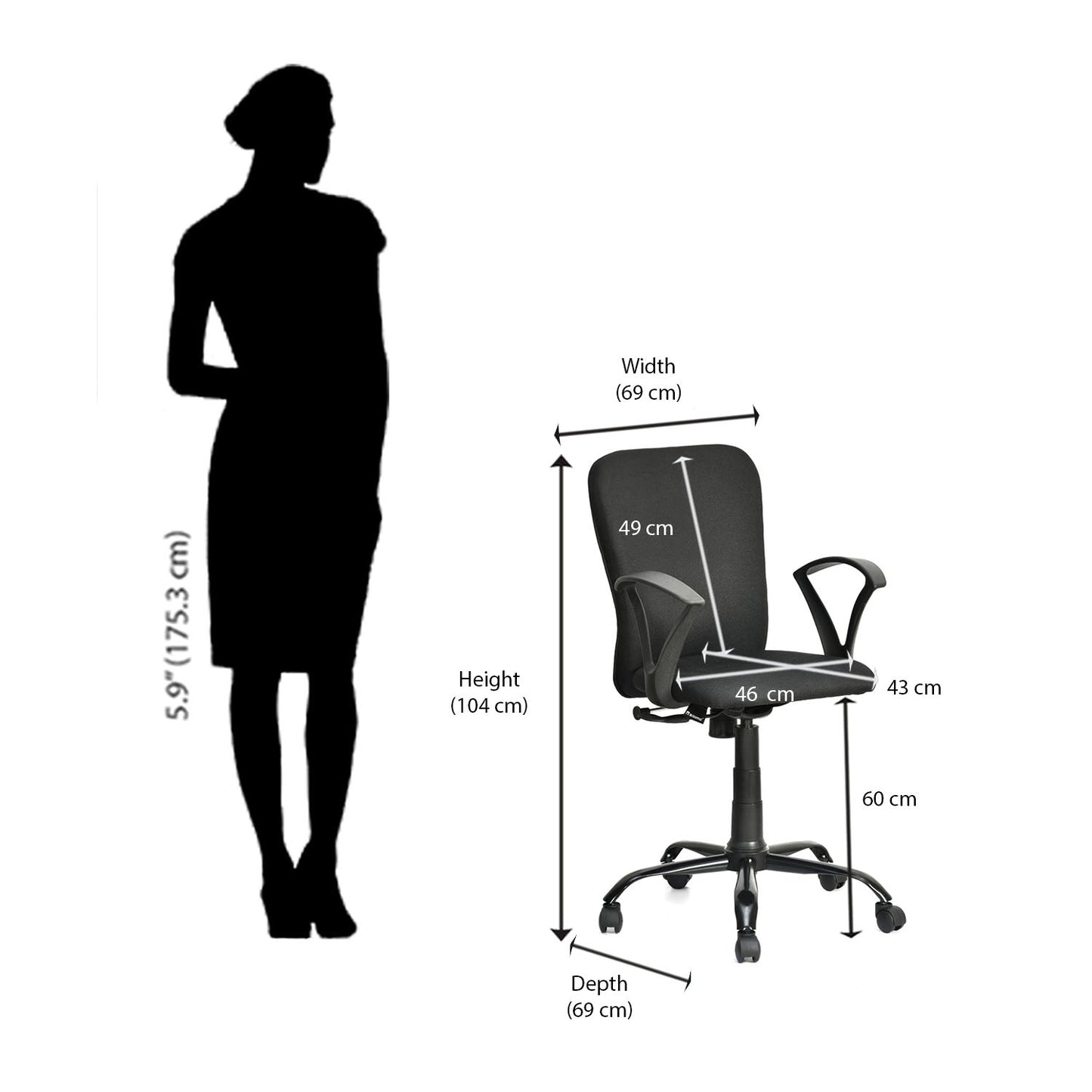Nilkamal Lusaka Mid Back Office Chair