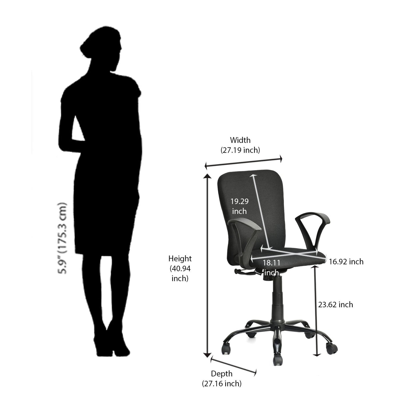 Nilkamal Lusaka Mid Back Office Chair