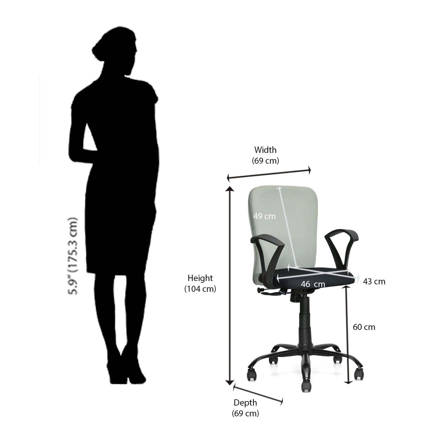 Nilkamal Lusaka Mid Back Office Chair