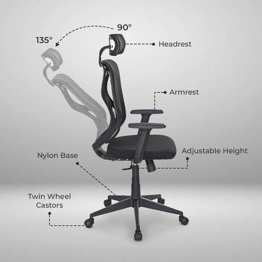 Nilkamal Verona High Back Office Chair (Black)