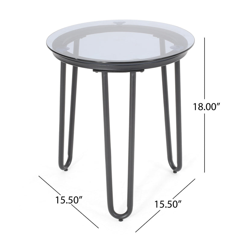 Scat Outdoor Patio Seating Set 2 Chairs and 1 Table Set (Grey) Braided & Rope