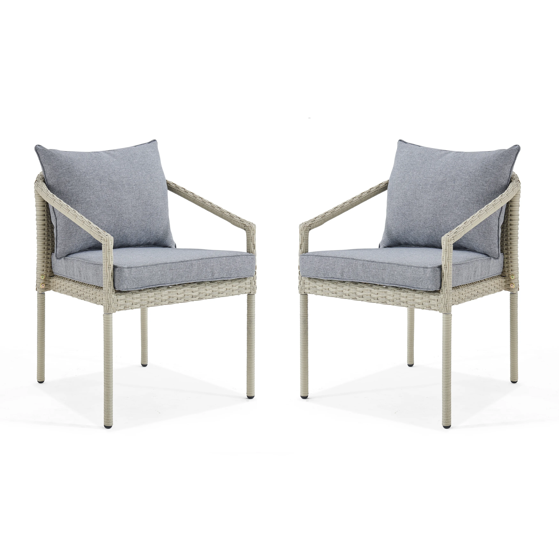 Coven Outdoor Garden Balcony Sofa Set 2 Seater, 2 Single seater and 1 Center Table Set (Cream)