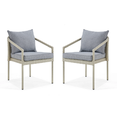 Coven Outdoor Garden Balcony Sofa Set 2 Seater, 2 Single seater and 1 Center Table Set (Cream)