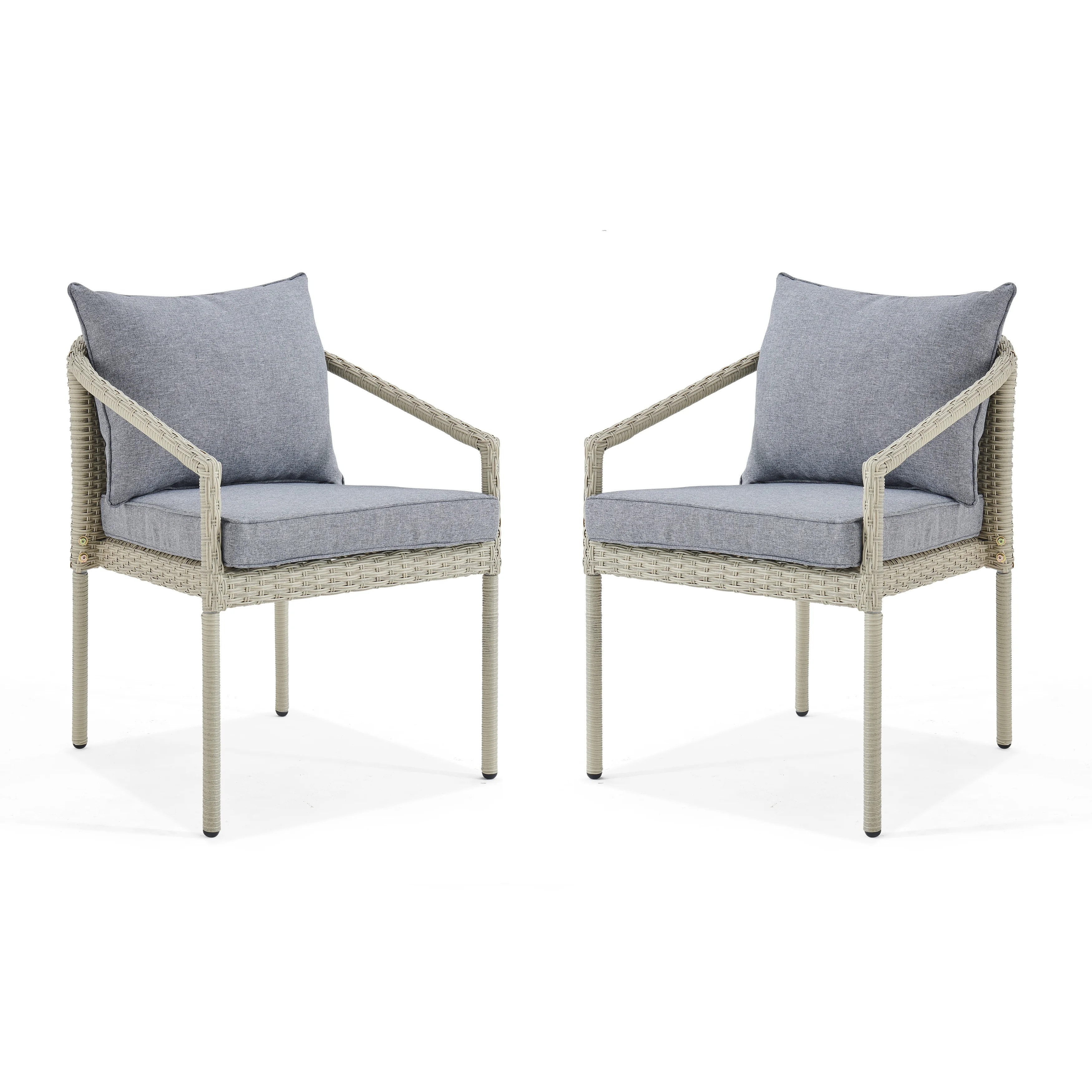Coven Outdoor Garden Balcony Sofa Set 2 Seater, 2 Single seater and 1 Center Table Set (Cream)