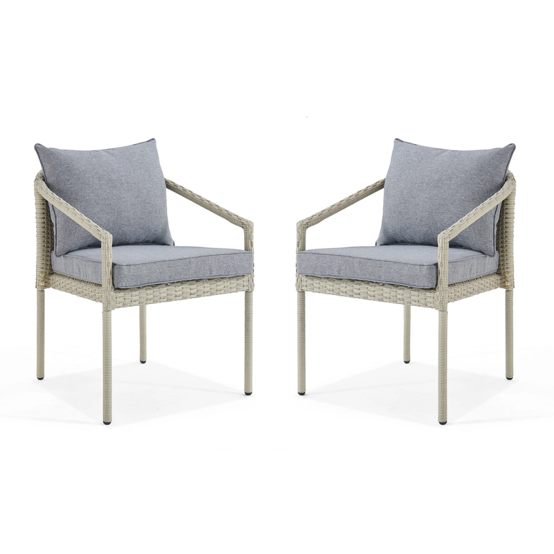 Coven Outdoor Garden Balcony Sofa Set 2 Seater, 2 Single seater and 1 Center Table Set (Cream)