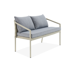Coven Outdoor Garden Balcony Sofa Set 2 Seater, 2 Single seater and 1 Center Table Set (Cream)
