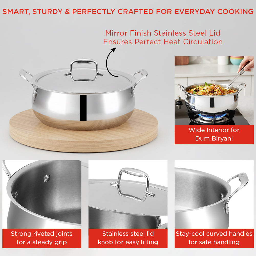 Vinod Platinum Triply Chef's Lagan Pots