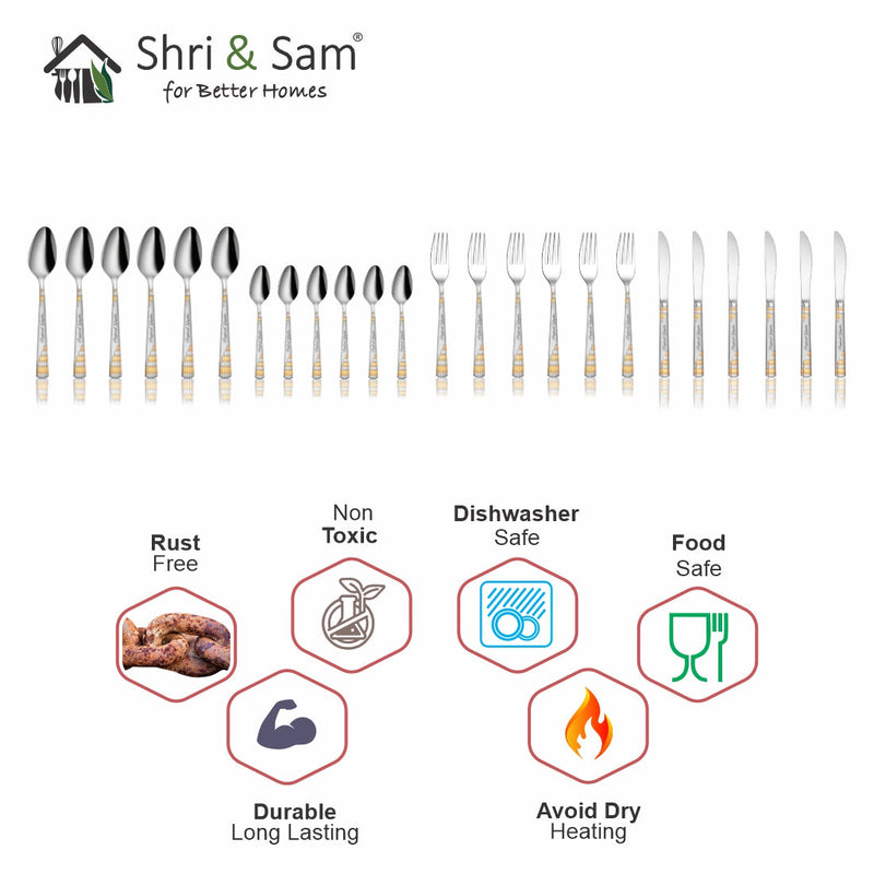 Stainless Steel 24 PCS Cutlery Set Lavish (Customized)