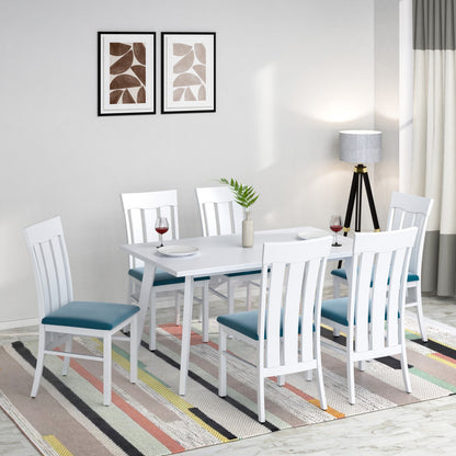 Nilkamal Lawson 6 Seater Dining Set (White)