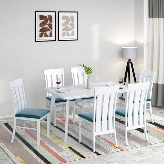 Nilkamal Lawson 6 Seater Dining Set (White)