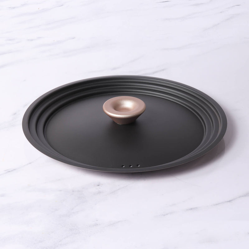 Meyer Accent Series Stainless Steel Universal Lid, Large, 28cm, Matte Black
