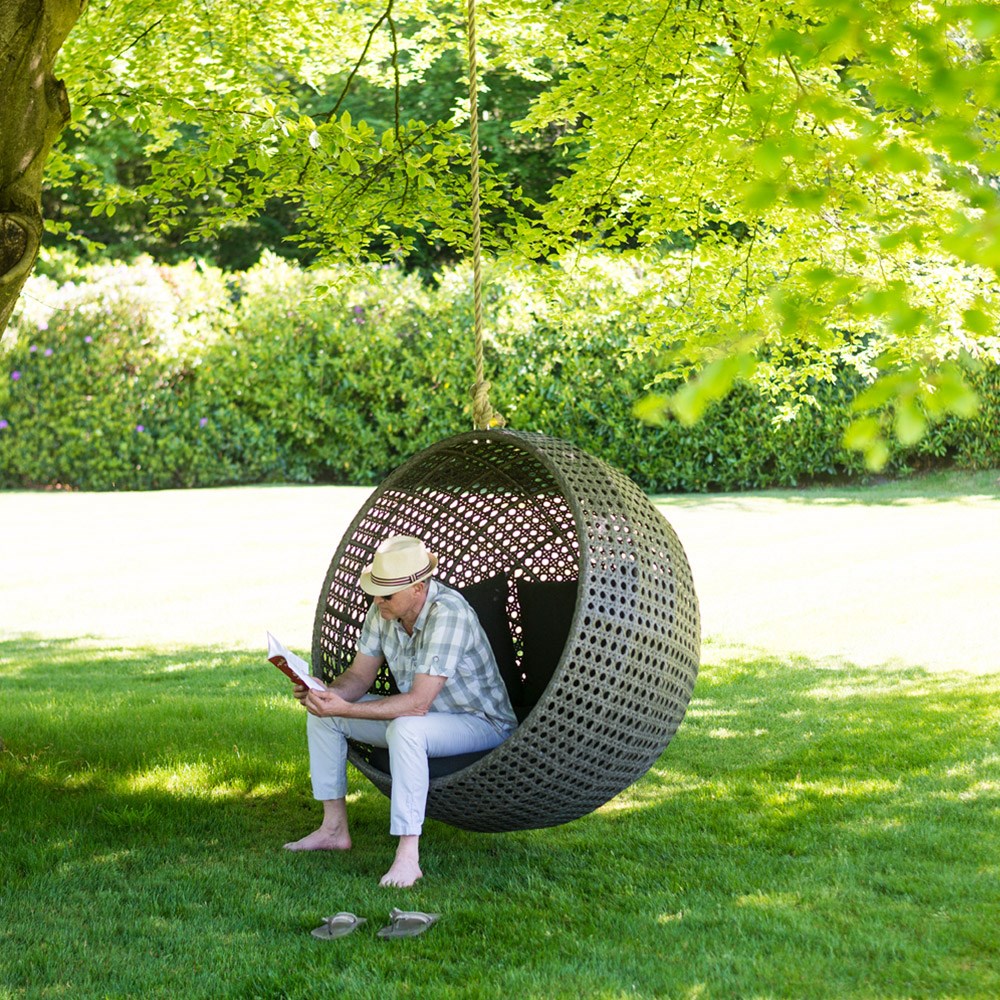 Verratti Single Seater Hanging Swing Without Stand For Balcony , Garden Swing (Grey)