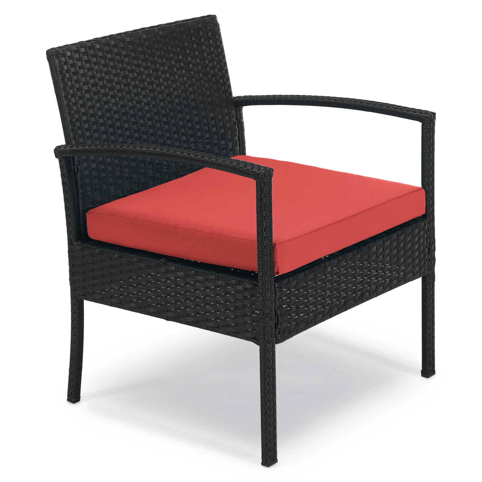Pronto Outdoor Patio Seating Set 2 Chairs and 1 Table Set (Brown + Red)