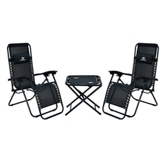Nilkamal Lisle Foldable Easy Chairs + Table Set (Black)