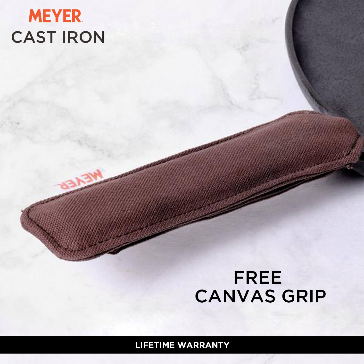 Meyer Pre Seasoned Cast Iron 2 Piece cookware Set 24cm Skillet + 28cm Flat Dosa tawa