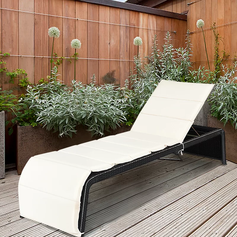 Sike Outdoor Swimming Poolside Lounger (Black)