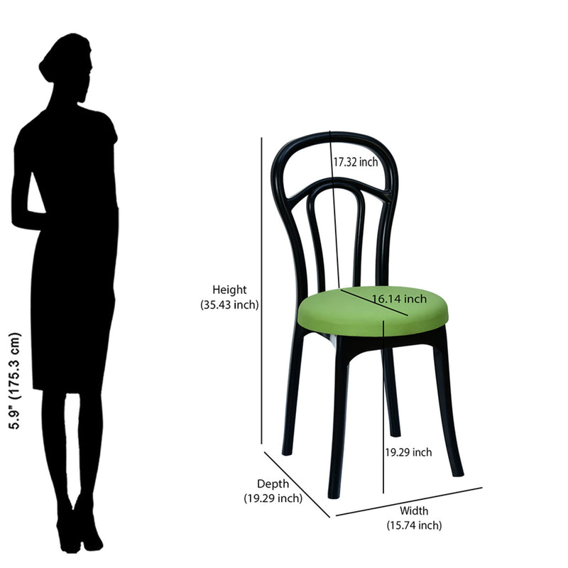 Nilkamal CHR4040 Armless Chair with Leatherette Cushion