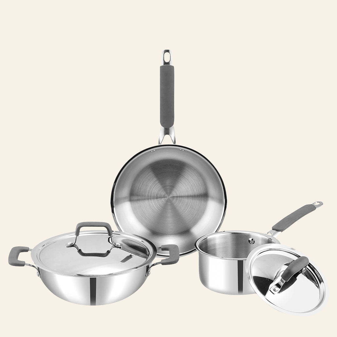 Vinod Platinum Triply Luxe 3 pc Set (with Lids)