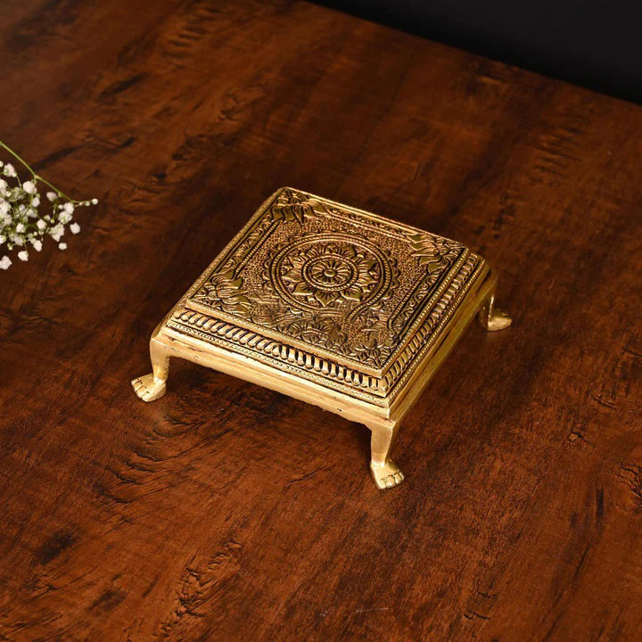 Brass Pooja Chowki (2 Inch)