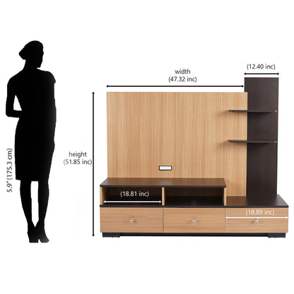 Nilkamal Macario Wall Unit (New Wenge / Urban Teak)