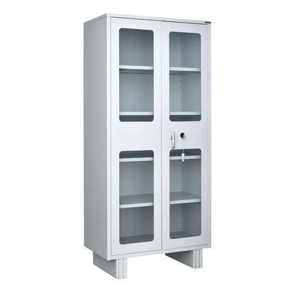 Nilkamal Magna KD Glass Door Office Almira (Grey)