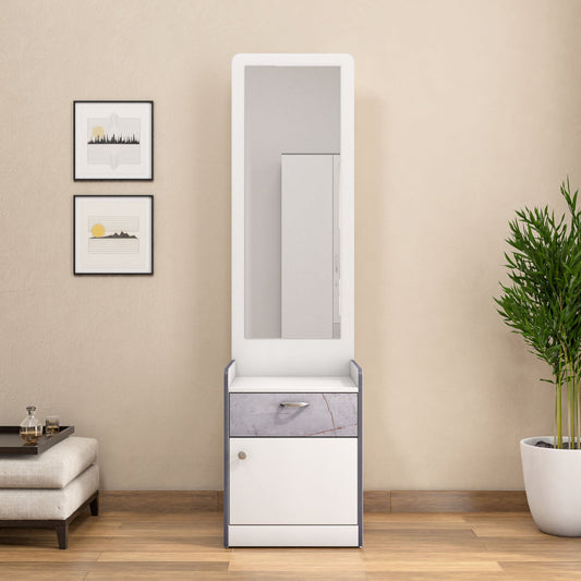 Nilkamal Marbito Dresser With Mirror (White)