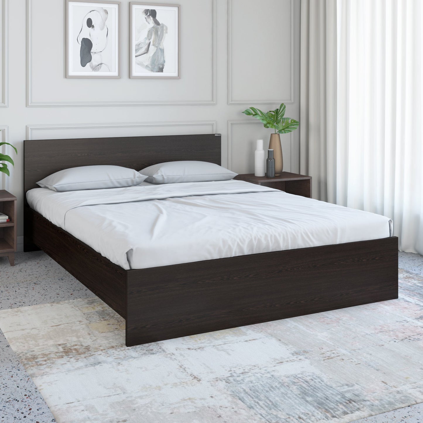 Nilkamal Arthur King Bed (Walnut)