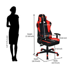 Nilkamal Fyrebird Marvel Gaming Chair (Black / Red)
