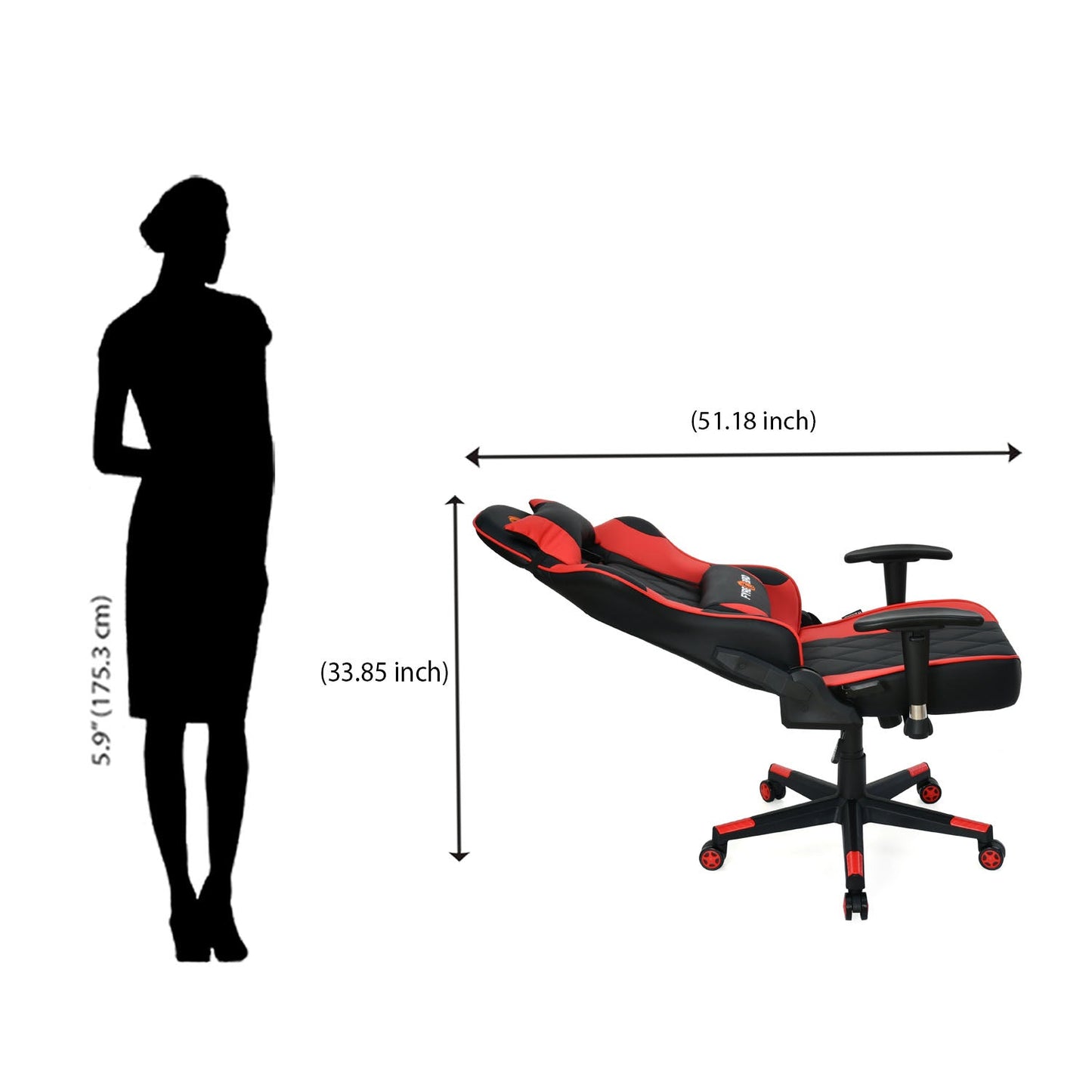 Nilkamal Fyrebird Marvel Gaming Chair (Black / Red)