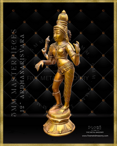 Ardhanarisvara Shiva Panchaloha Bronze Icon - 12" - Masterpieces Collection