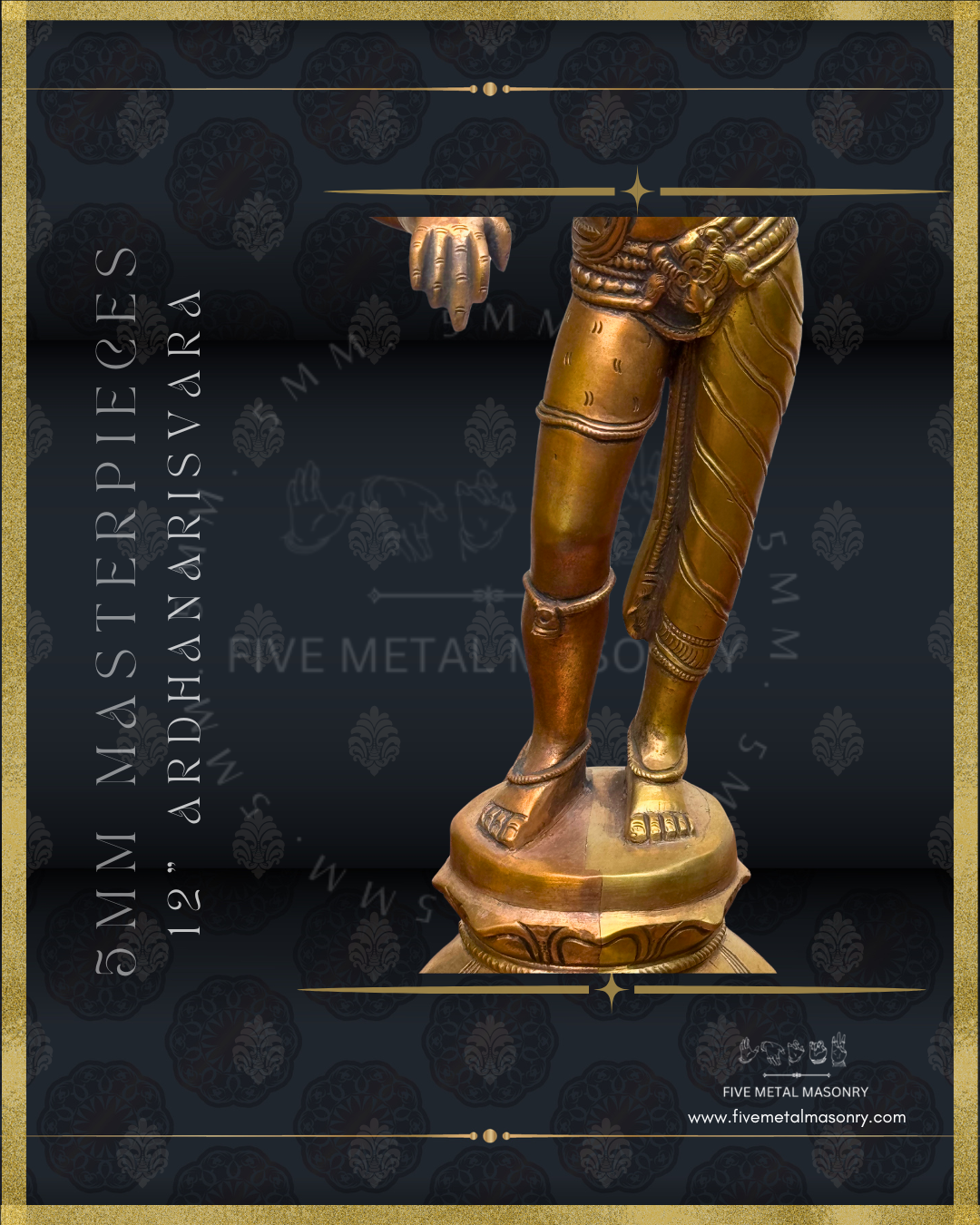 Ardhanarisvara Shiva Panchaloha Bronze Icon - 12" - Masterpieces Collection