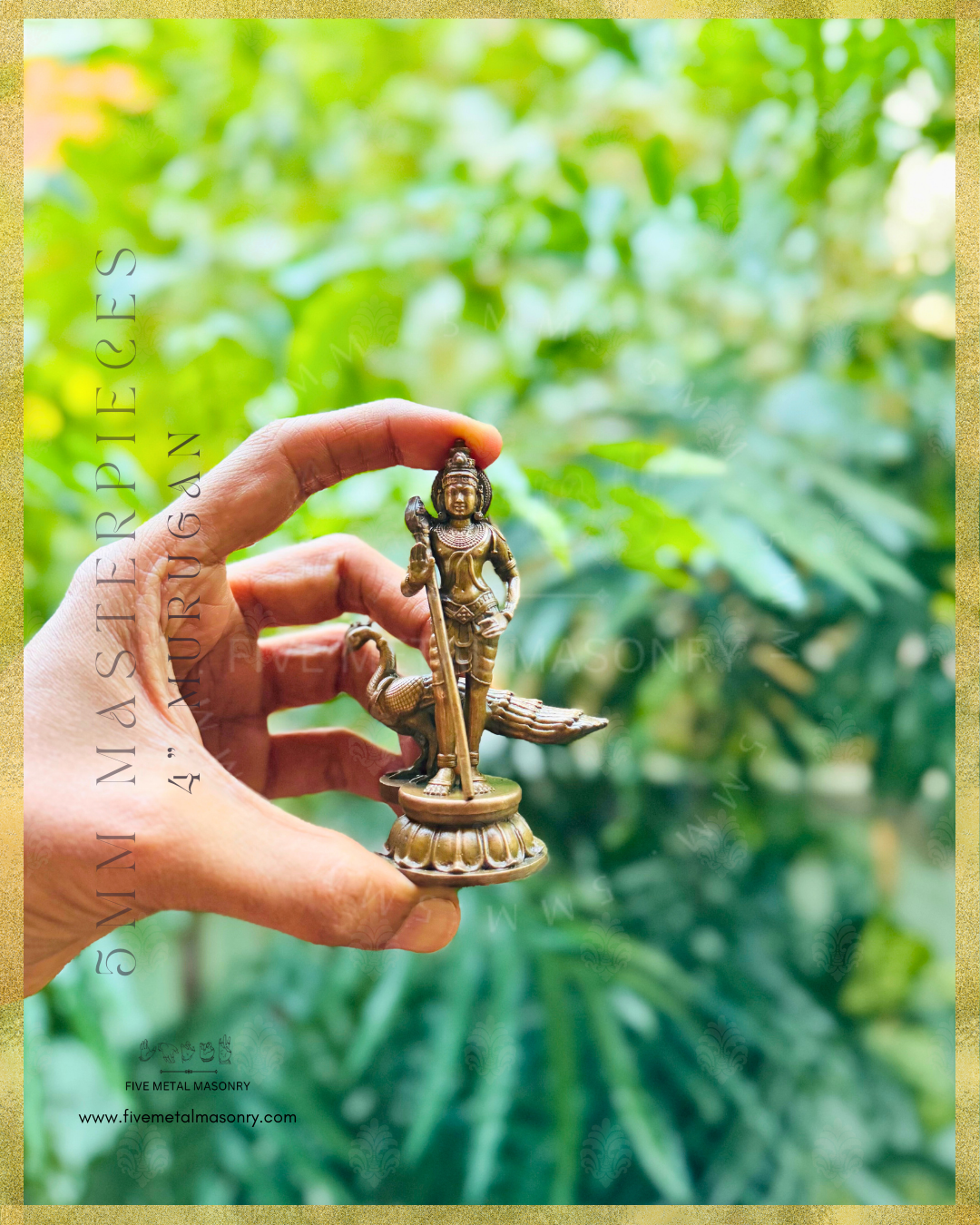 Murugan Panchaloha Bronze Icon - 4"-  Masterpieces Collection
