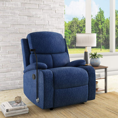 Nilkamal Matt 1 Seater Manual Recliner with Cup & Mobile Holder (Blue)